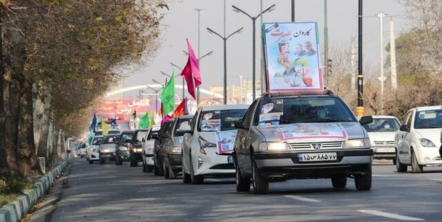 حرکت کاروان خودرویی در قم به مناسبت سالگرد شهادت سردار سلیمانی