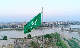اهتزار بزرگترین پرچم غدیر کشور در کرمانشاه