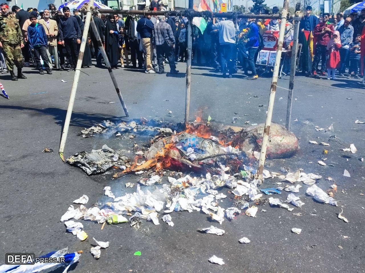 مجسمه نتانیاهو سوزانده شد
